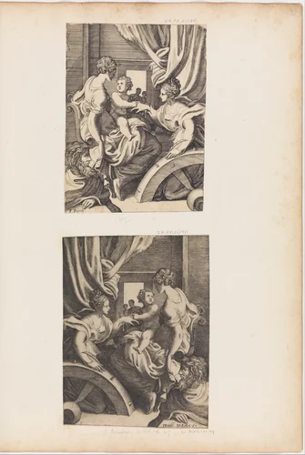 The Mystic Marriage of St. Catherine by Giulio Bonasone, print, 1510-1576