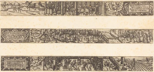 Three Months by Franz Brun, print, 1584