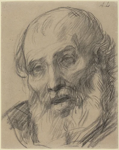 Head of an Old Man by Alphonse Legros, drawing, 1837-1911
