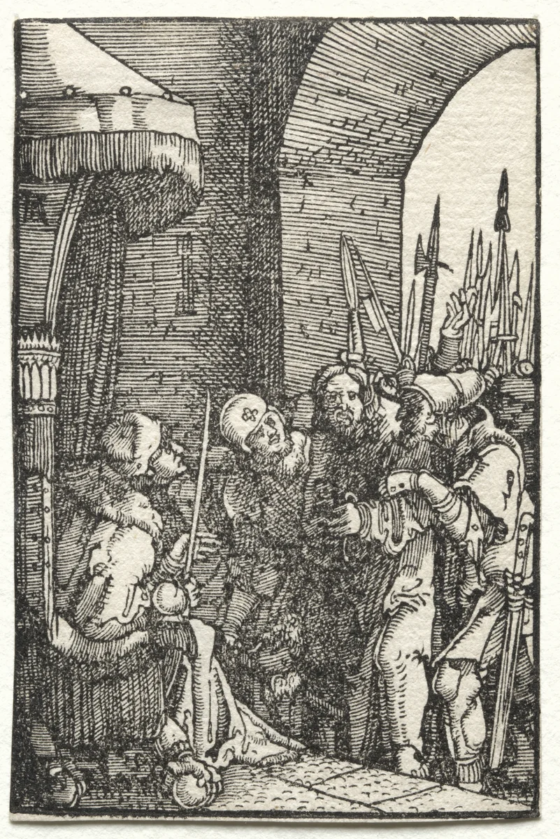 The Fall and Redemption of Man: Christ before Pilate by Albrecht Altdorfer, print, 1510-1520