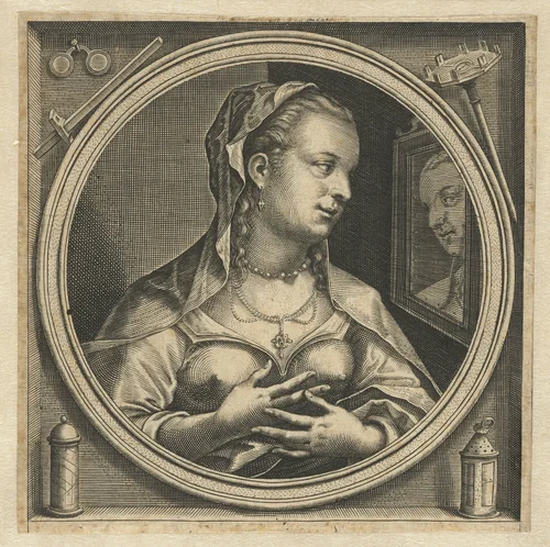 Gezicht by Jacob van der Heyden, print, 1583-1645