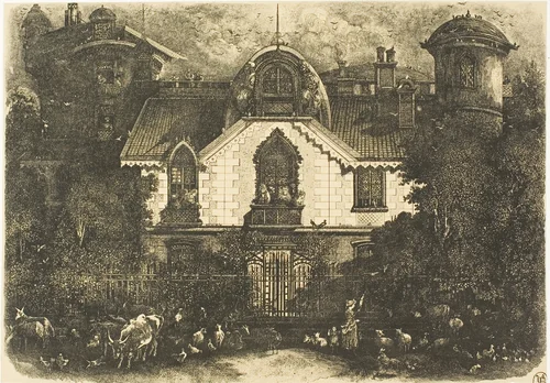 The Enchanted House by Rodolphe Bresdin, print, 1871