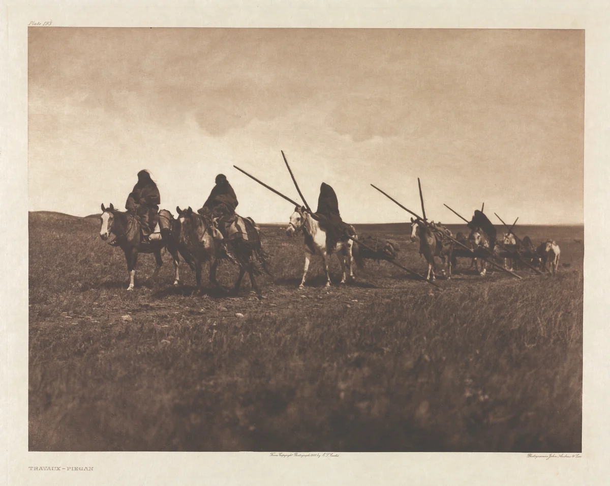 Portfolio VI, Plate 193: Travaux--Piegan by Edward Curtis, other, 1900