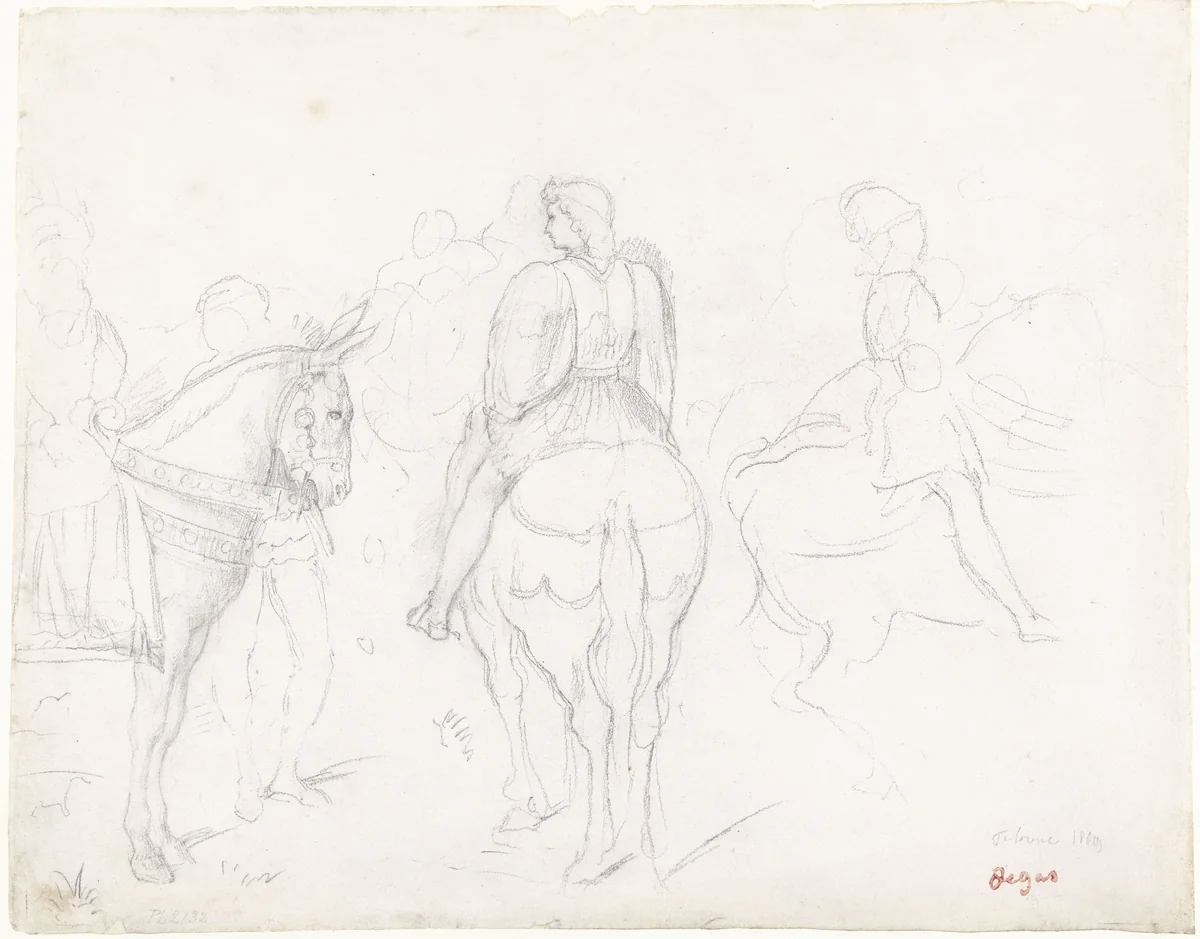 Ruiters by Edgar Degas, drawing, 1860