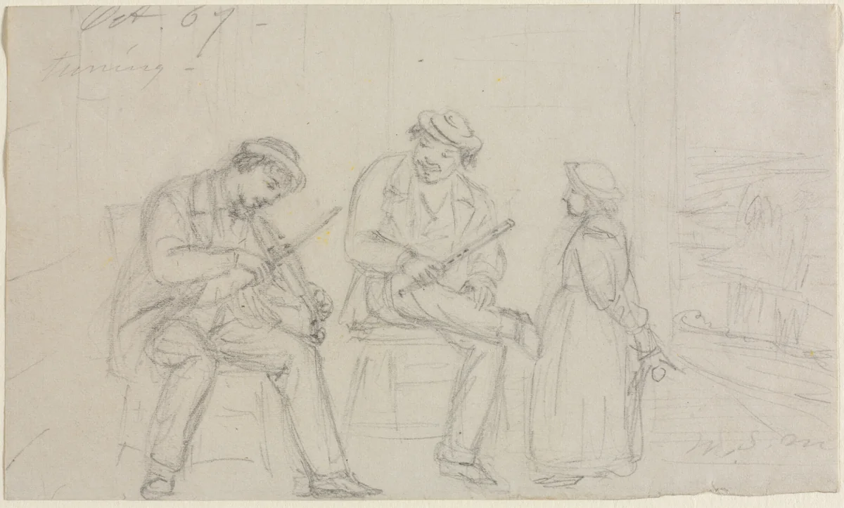 Tuning by William Sidney Mount, drawing, 1867