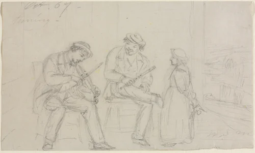 Tuning by William Sidney Mount, drawing, 1867