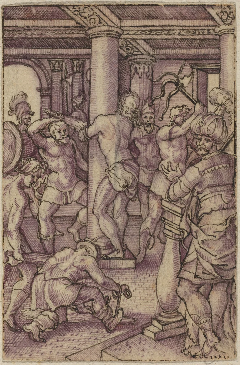 Christ at the Column by Virgil Solis, drawing, 1514-1562