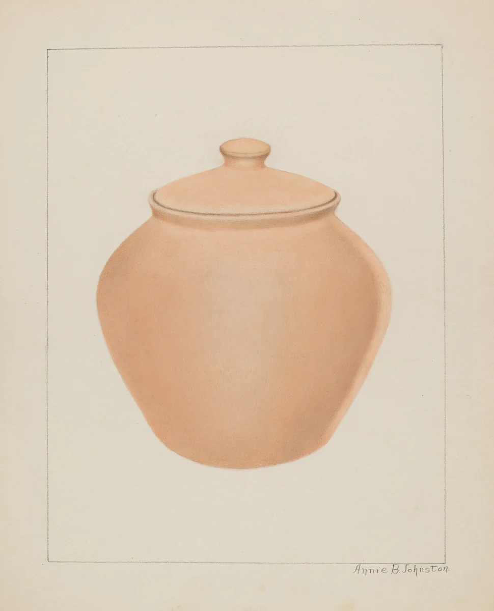 Stoneware Jar by Annie B. Johnston, index of american design, 1939