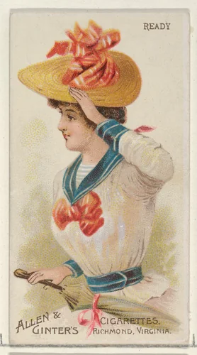 Ready, from the Parasol Drills series (N18) for Allen & Ginter Cigarettes Brands by Allen & Ginter, print, 1888