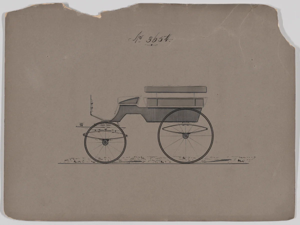 Design for Omnibus or Wagonette, no. 3654 by Brewster & Co., drawing, 1881