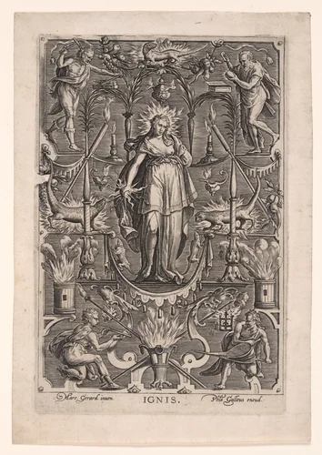 Fire, from The Four Elements by Marcus Gheeraerts I, print, 1575-1585