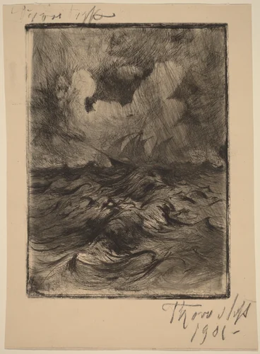Storm at Sea by Thorvald Simeon Niss, print, 1842-1905