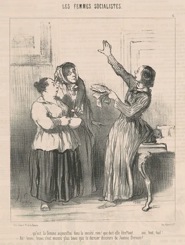 Qu'est la femme aujourd'hui dans la société ... by Honoré Daumier, print, 1849