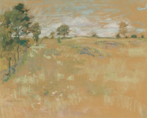 Pastures, Branchville, Connecticut by John Henry Twachtman, drawing, 1888-1891