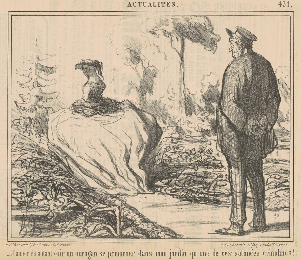 J'aimerais autant voir un ouragan ... by Honoré Daumier, print, 1857
