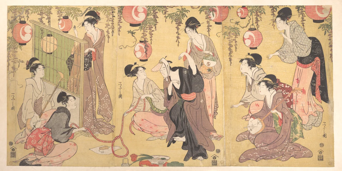 A Parody of Yuranosuke in the Pleasure Quarters by Chōbunsai Eishi (鳥文斎栄之), print, 1787-1807