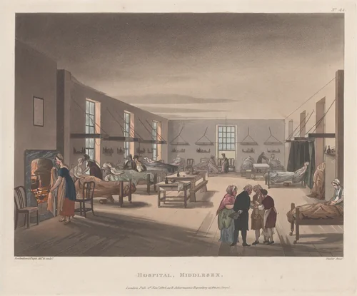 Hospital, Middlesex by Thomas Rowlandson, print, 1809