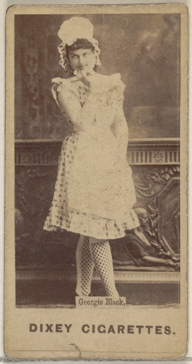 Georgie Black, from the Actors and Actresses series (N45, Type 7) for Dixie Cigarettes by Allen & Ginter, photograph, 1885-1891