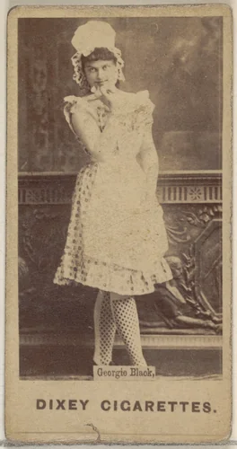Georgie Black, from the Actors and Actresses series (N45, Type 7) for Dixie Cigarettes by Allen & Ginter, photograph, 1885-1891
