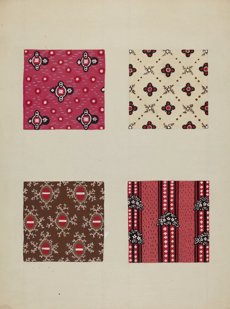 Materials from Quilt by Katherine Hastings, index of american design, 1937