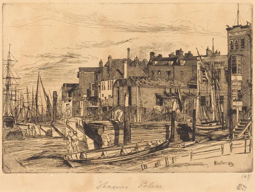 Thames Police by James McNeill Whistler, print, 1859