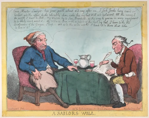 A Sailor's Will by Thomas Rowlandson, print, 1805