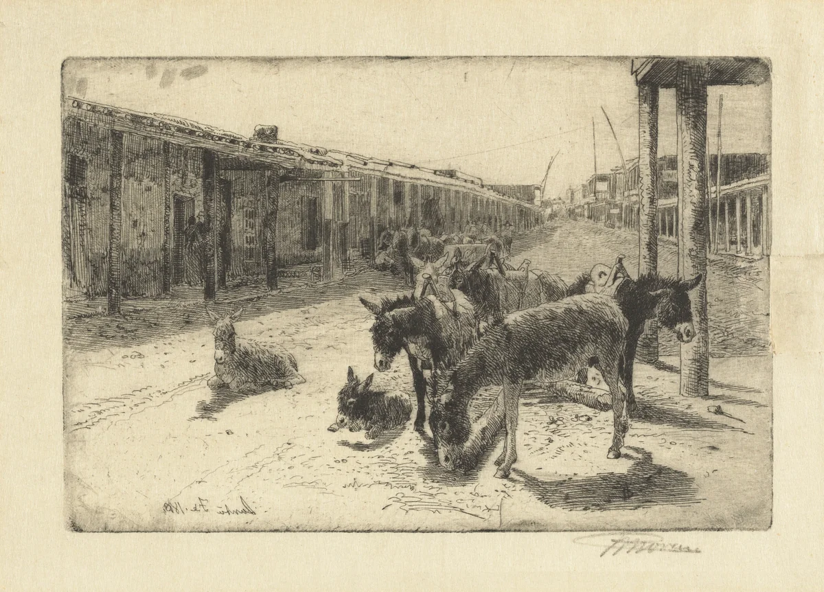 Santa Fe by Peter Moran, print, 1883