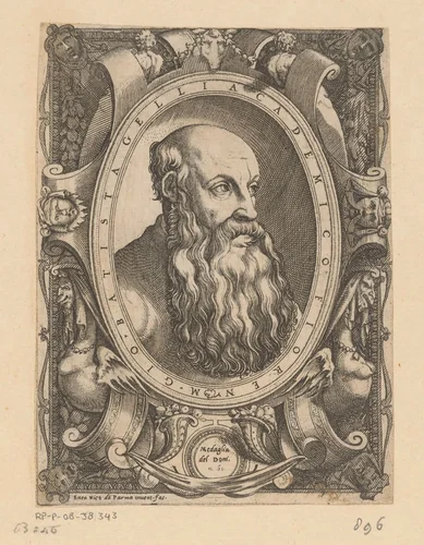 Portret van dichter en filosoof Giovan Battista Gelli by Unknown, print, 1550