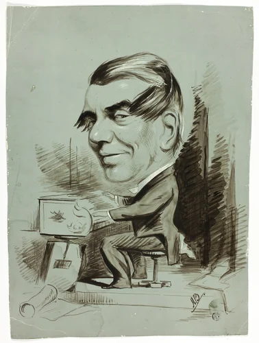 Caricature of Piano Player by John Doyle, drawing, 1817-1868
