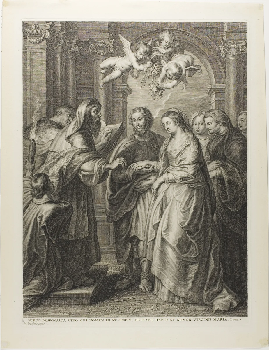The Marriage of the Virgin by Schelte Adamsz. Bolswert, print, 1596-1659