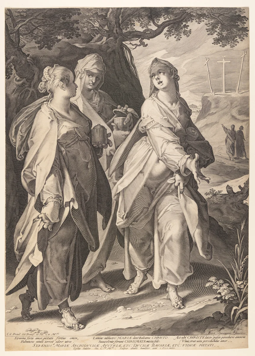The Three Women Returning from the Tomb by Aegidius Sadeler II, print, 1600