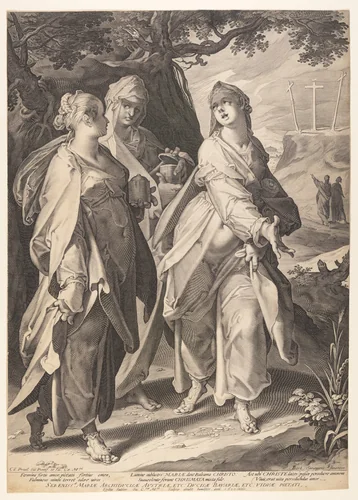 The Three Women Returning from the Tomb by Aegidius Sadeler II, print, 1600