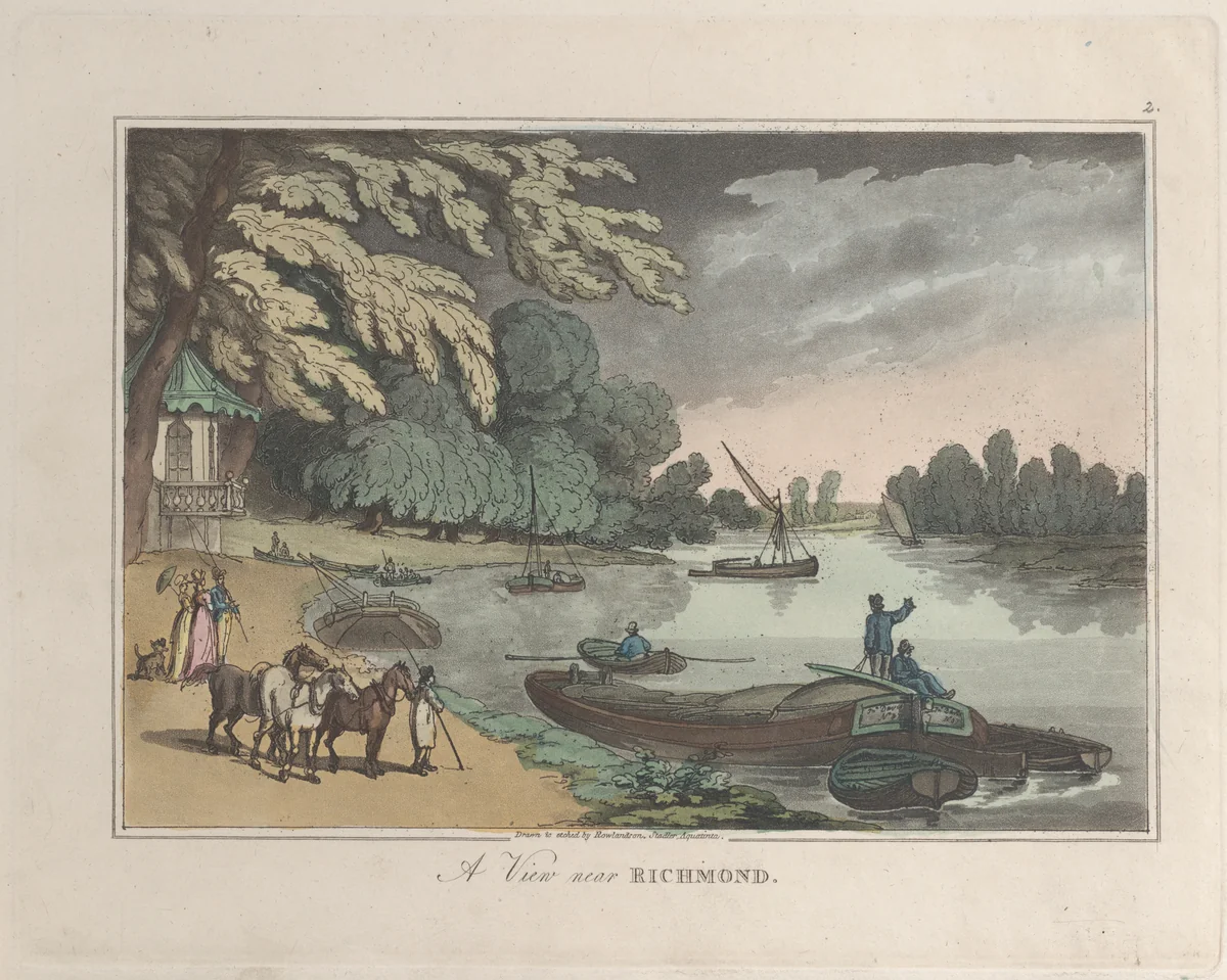 A View near Richmond by Thomas Rowlandson, print, 1822