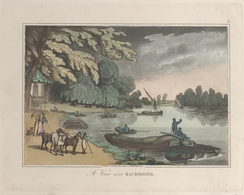 A View near Richmond by Thomas Rowlandson, print, 1822