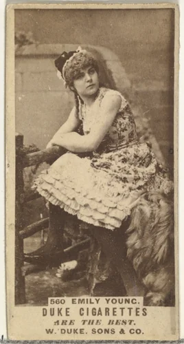 Card Number 560, Emily Young, from the Actors and Actresses series (N145-7) issued by Duke Sons & Co. to promote Duke Cigarettes by W. Duke, Sons & Co., photograph, 1880-1889