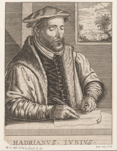 Portret van Hadrianus Junius by Nicolas de Larmessin, print, 1682