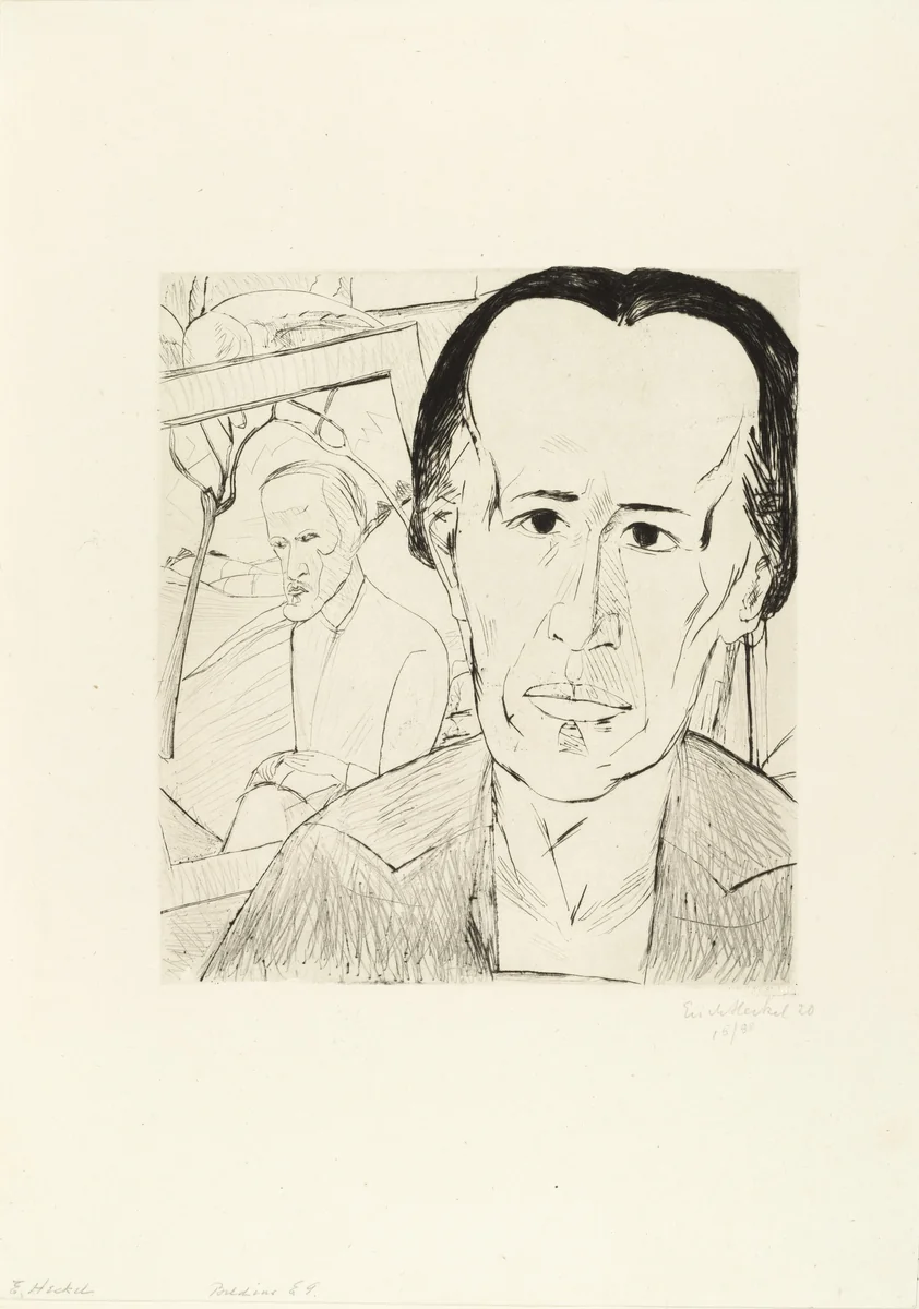 Portrait of E.G. (Bildnis E.G.) by Erich Heckel, print, 1920
