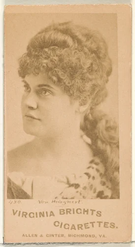 Card 480, Von Hubgnert, from the Actors and Actresses series (N45, Type 1) for Virginia Brights Cigarettes by Allen & Ginter, photograph, 1885-1891