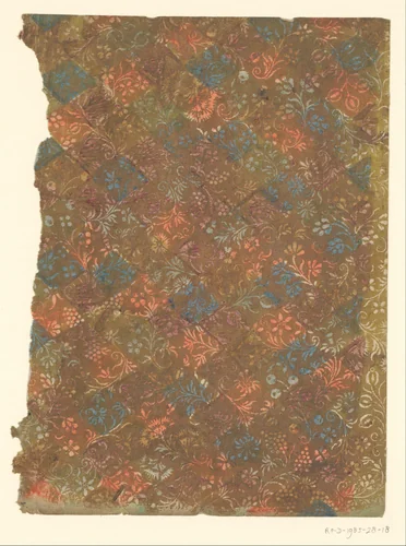 Blad met bloemen en vruchten by anonymous, other, 1700-1850