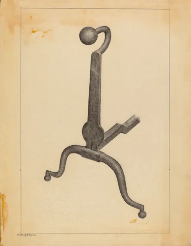 Andiron by Salvatore Borrazzo, index of american design, 1935-1942