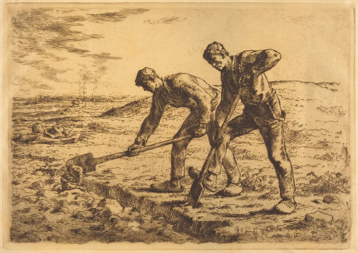 The Diggers (Les becheurs) by Jean-François Millet, print, 1814-1875