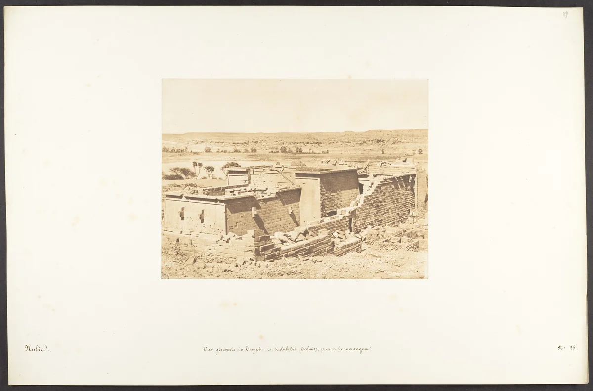 Vue générale du Temple de Kalabcheh (Talmis), prise de la montagne by Maxime Du Camp, photograph, 1850
