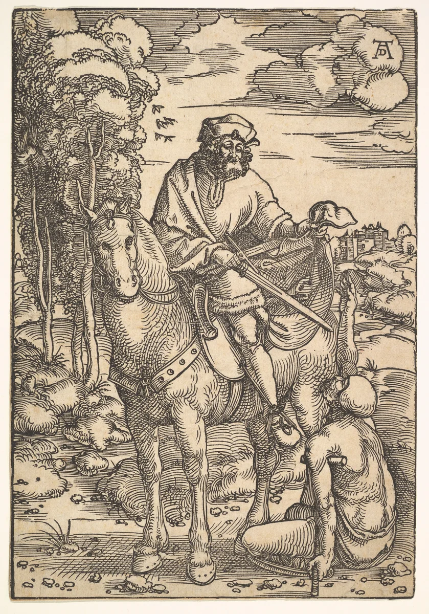 Saint Martin on Horseback by Hans Baldung, print, 1480-1540