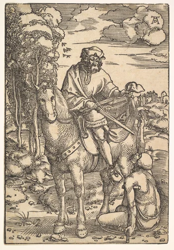 Saint Martin on Horseback by Hans Baldung, print, 1480-1540