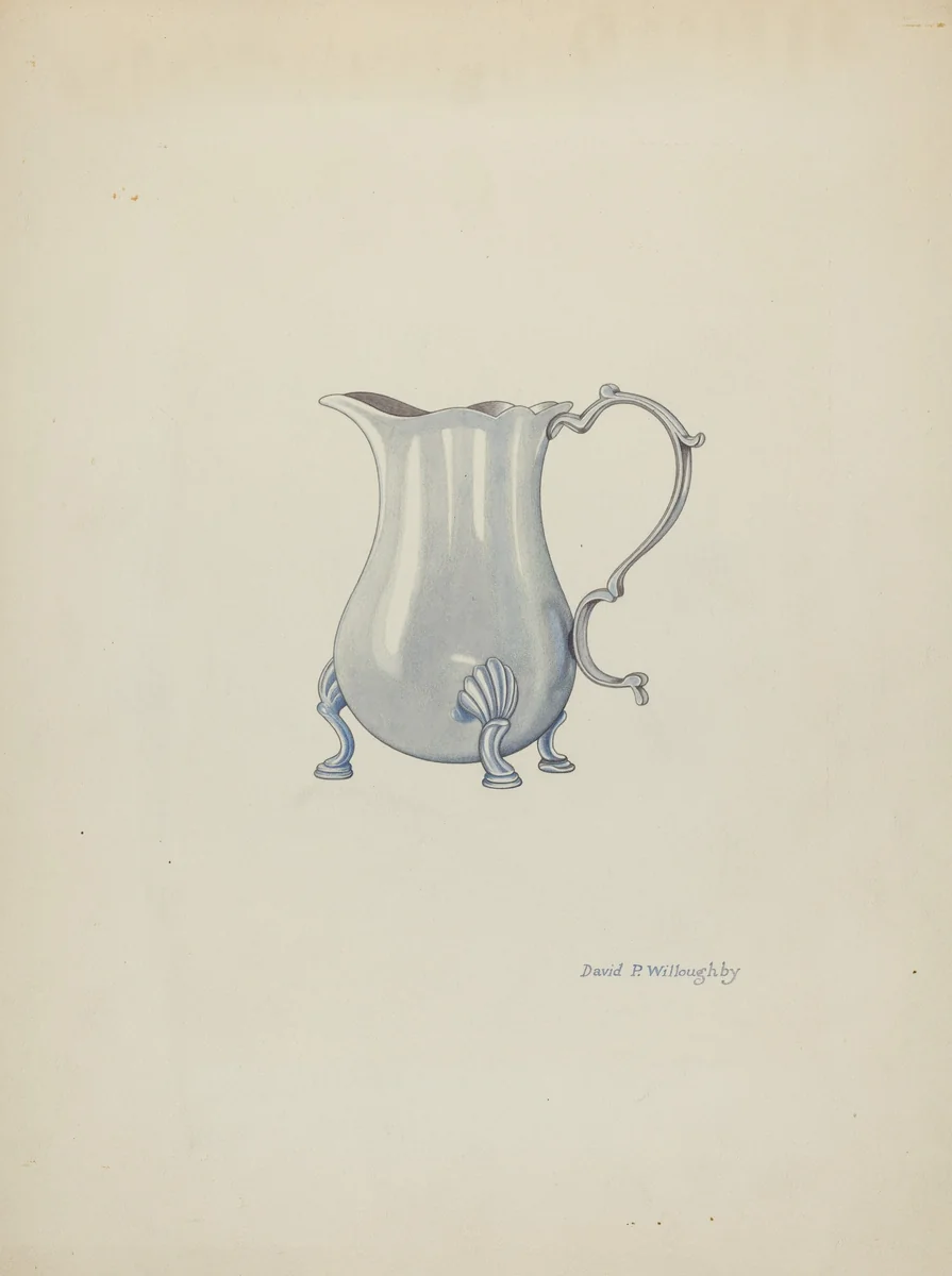Silver Jug for Cream by David P Willoughby, index of american design, 1940