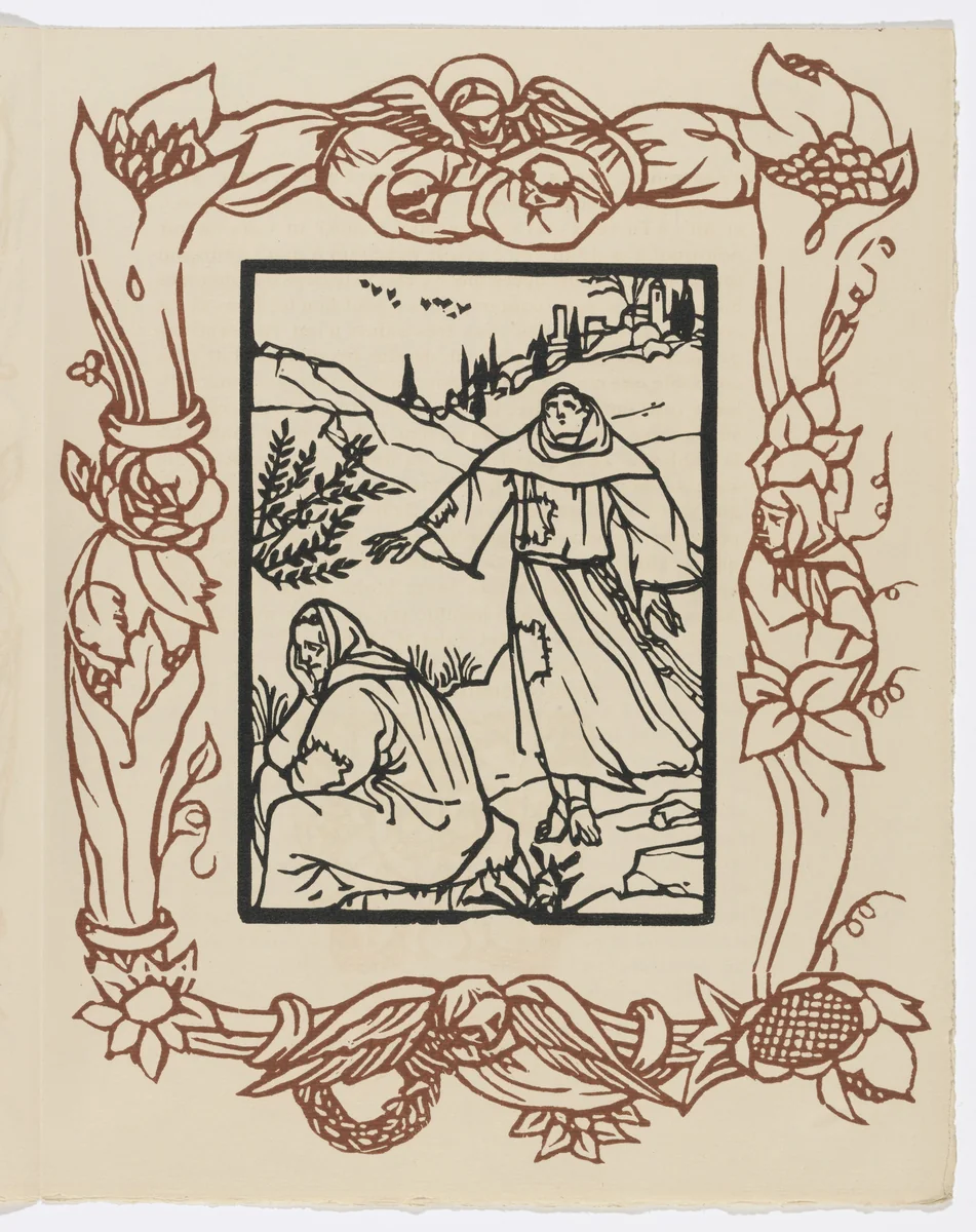 Plate (page 69) from Les Petites Fleurs de St. François (The Little Flowers of St. Francis) by Émile Bernard, illustrated book, 1928