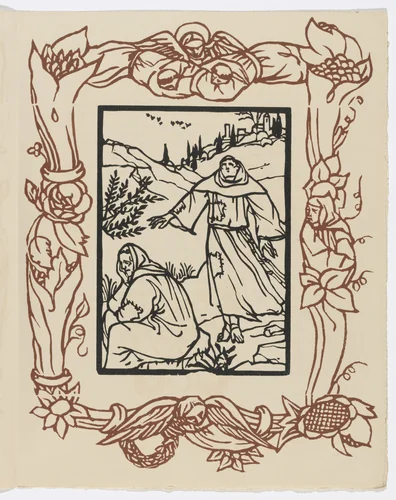 Plate (page 69) from Les Petites Fleurs de St. François (The Little Flowers of St. Francis) by Émile Bernard, illustrated book, 1928