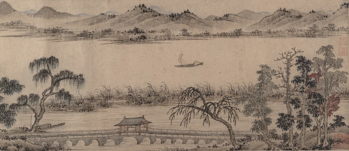 Pavilion of the Hovering Rainbow Bridge by Unidentified Artist, painting, 1500-1599