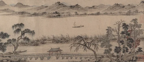 Pavilion of the Hovering Rainbow Bridge by Unidentified Artist, painting, 1500-1599