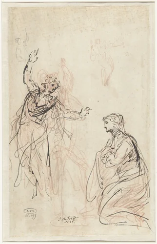 Verkondiging aan Maria by Jacob de Wit, drawing, 1705-1754